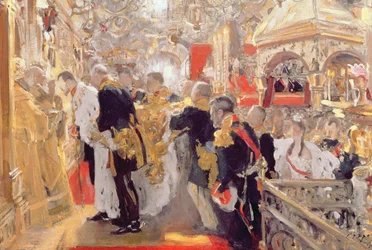 The Crowning of Emperor Nicholas II (1868-1918) in the Assumption Cathedral